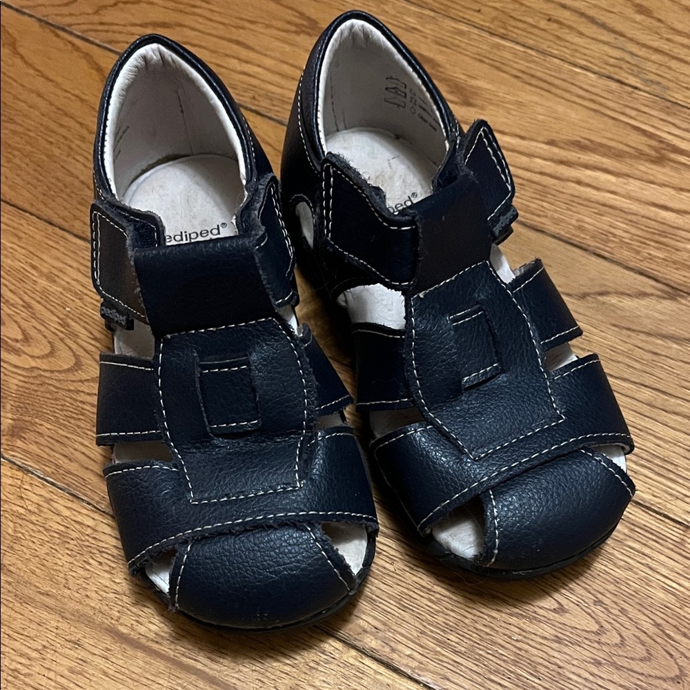 Pediped Navy Kids leather Sandals infant toddler shoe size 9 - 9.5